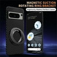 thumbnail image 2 of ELEHOLD Magnetic Case for Google Pixel 9 Pro XL, Compatible with Mag Safe Accessory Carbon Fiber Pattern Ring Kickstand Slim Anti-Scratch Shockproof Case for Google Pixel 9 Pro XL,Blackred, 2 of 7