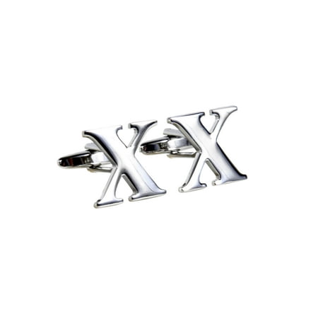Personalized Silver Initial Cufflinks - Letter X