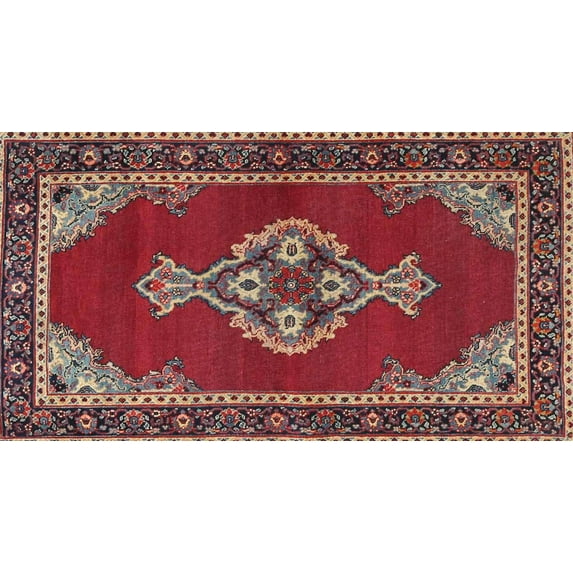 Ahgly Company Indoor Rectangle Traditional Dark Almond Brown Persian Area Rugs, 2' x 5'