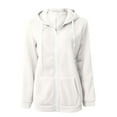 thumbnail image 5 of Dezsed Zip Up Hoodies for Women Womens Hoodie Full Zip Long Sleeve Sweatshirts Pockets Tops Jacket Coat White XXL, 5 of 7