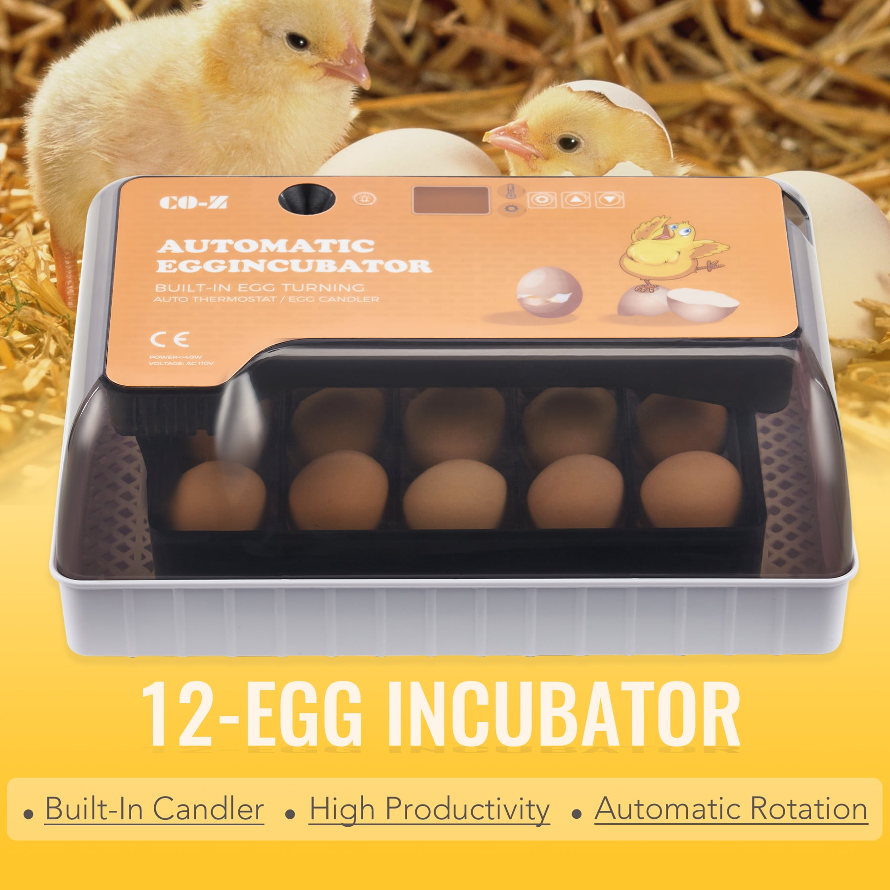 COZ Egg Incubator with Automatic Turning for Hatching