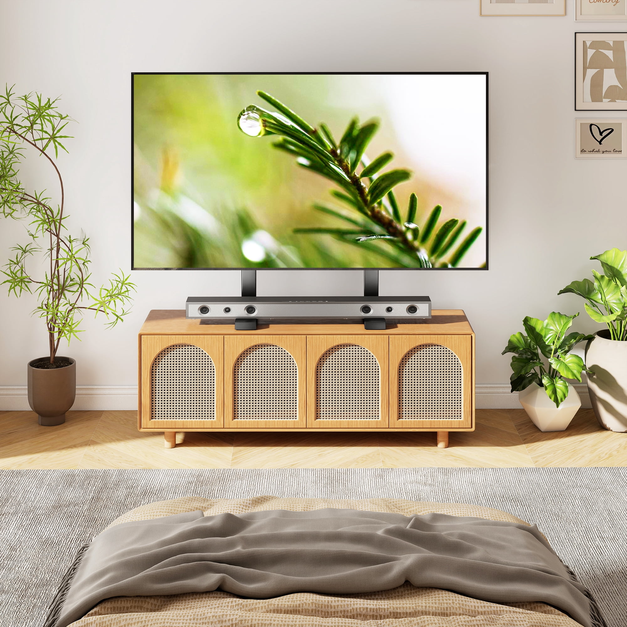 RTVR 24 to 80 inch Table Top TV Stand Universal Feet Base Replacement, TV Mount Legs for Flat Screens, Adjustable Black