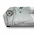 thumbnail image 3 of Art Soft Flannel Fleece Blanket, Dandelion Flower Arrangement Petals Doves Flying Silhouettes Fantasy Blooms Print, Cozy Plush for Indoor and Outdoor Use, 50" x 60", Turquoise Brown, by Ambesonne, 3 of 6
