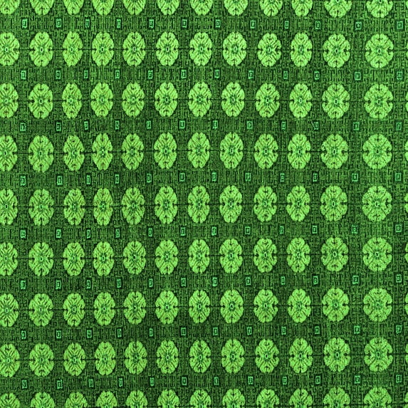 Ahgly Company Indoor Square Abstract Green Modern Area Rugs, 7' Square