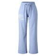 thumbnail image 2 of Pantalones de Lino Gibobby para Mujer Cintura Elástica Impresión Floral Sky Blue XL, 2 of 5