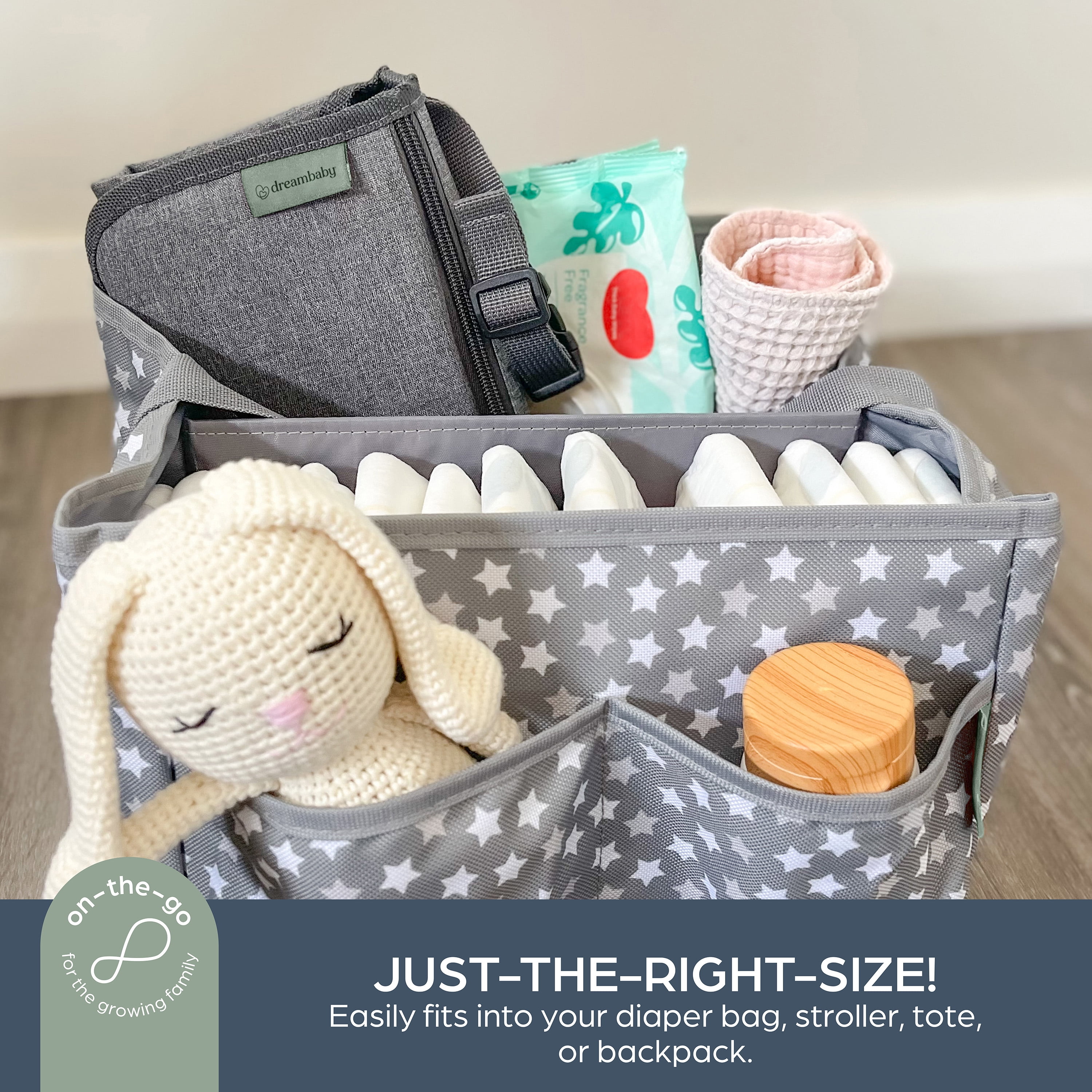 Dreambaby Fold & Go Portable Diaper Changing Pad with Pockets for Diapers & Wipes