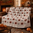 thumbnail image 5 of Celsvanis Halloween Throw Blanket, Checkered Pumpkin Print Soft Warm Flannel Cover, Decorative Holiday Blanket for Sofa, Bed and Indoor Home Use 60", 5 of 7