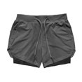 thumbnail image 4 of Pantalones cortos deportivos para correr, de ocio, para hombre, con múltiples bolsillos, holgados, de doble capa, para fitness, para exteriores, 4 of 6