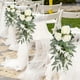 thumbnail image 1 of Decoración del hogar, decoración de habitaciones, decoración de paredes, decoraciones para sillas de pasillo de boda, flores rosas florales para respaldo de silla de boda, flores con hojas y cintas, f, 1 of 8