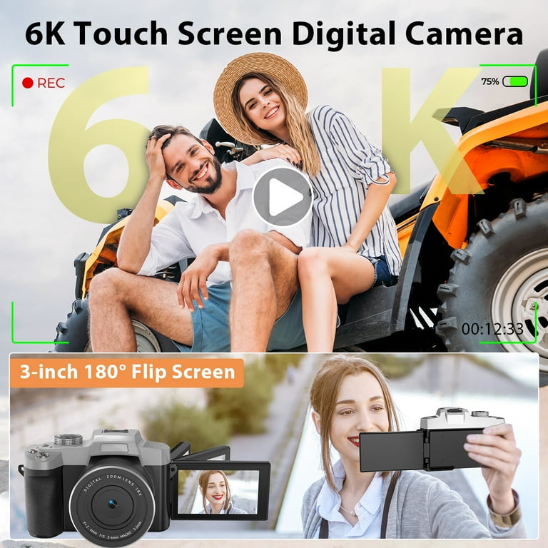 Saneen 6K Digital Camera for Photography 84MP Vlogging Camera with