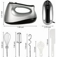 thumbnail image 2 of Electric Hand Mixer,300W Electric Egg Beater Hand Mixer Milk Frother Cream Foam Maker Whisk,with 5 Speeds & 6 Stainless Steel Attachments Perfect for Baking & Whisking, 2 of 6