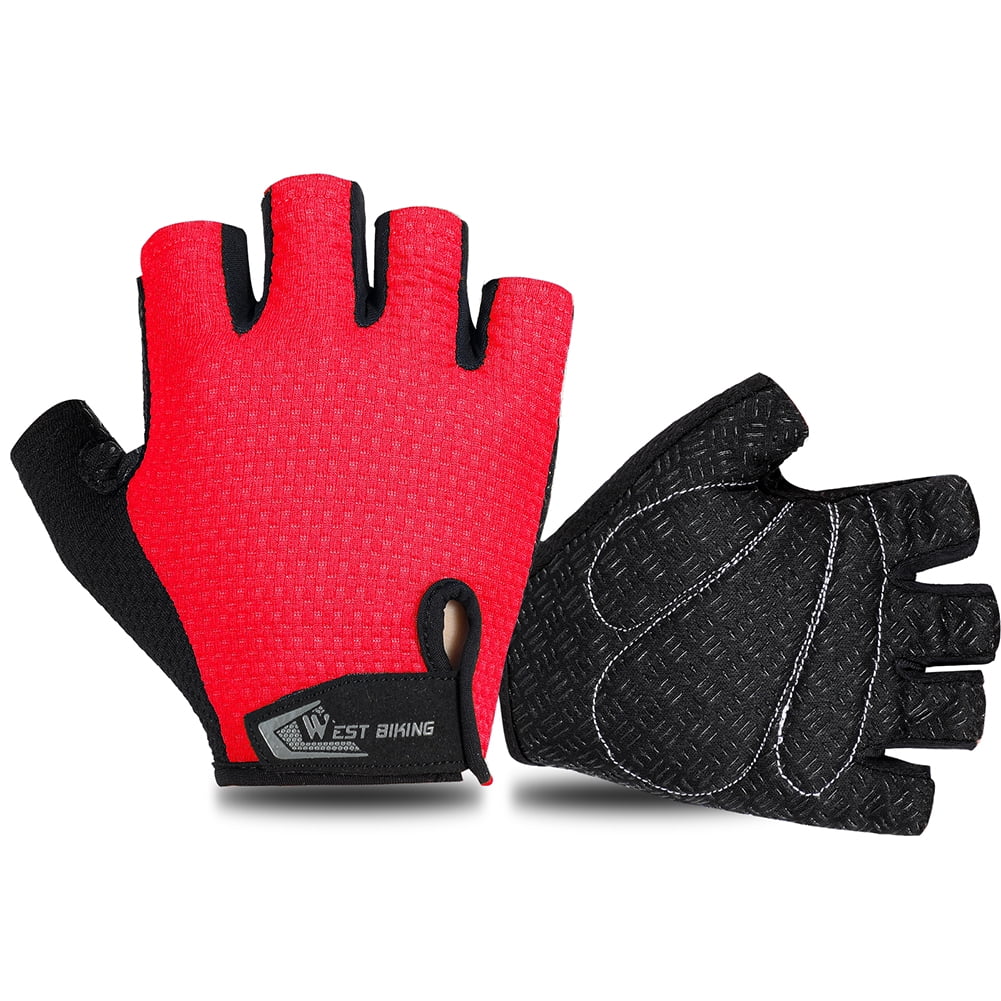 Knitted Half Finger Riding Glove Breathable Shockproof Bike Cycling Gloves 