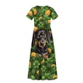 thumbnail image 6 of Uourmeti Saint Patrick Dachshund Print Girls Maxi Summer Dress with Pocket Short Sleeve Spring Boho Long Sundress Casual School for Kids, Size 7-8 Years, 6 of 7
