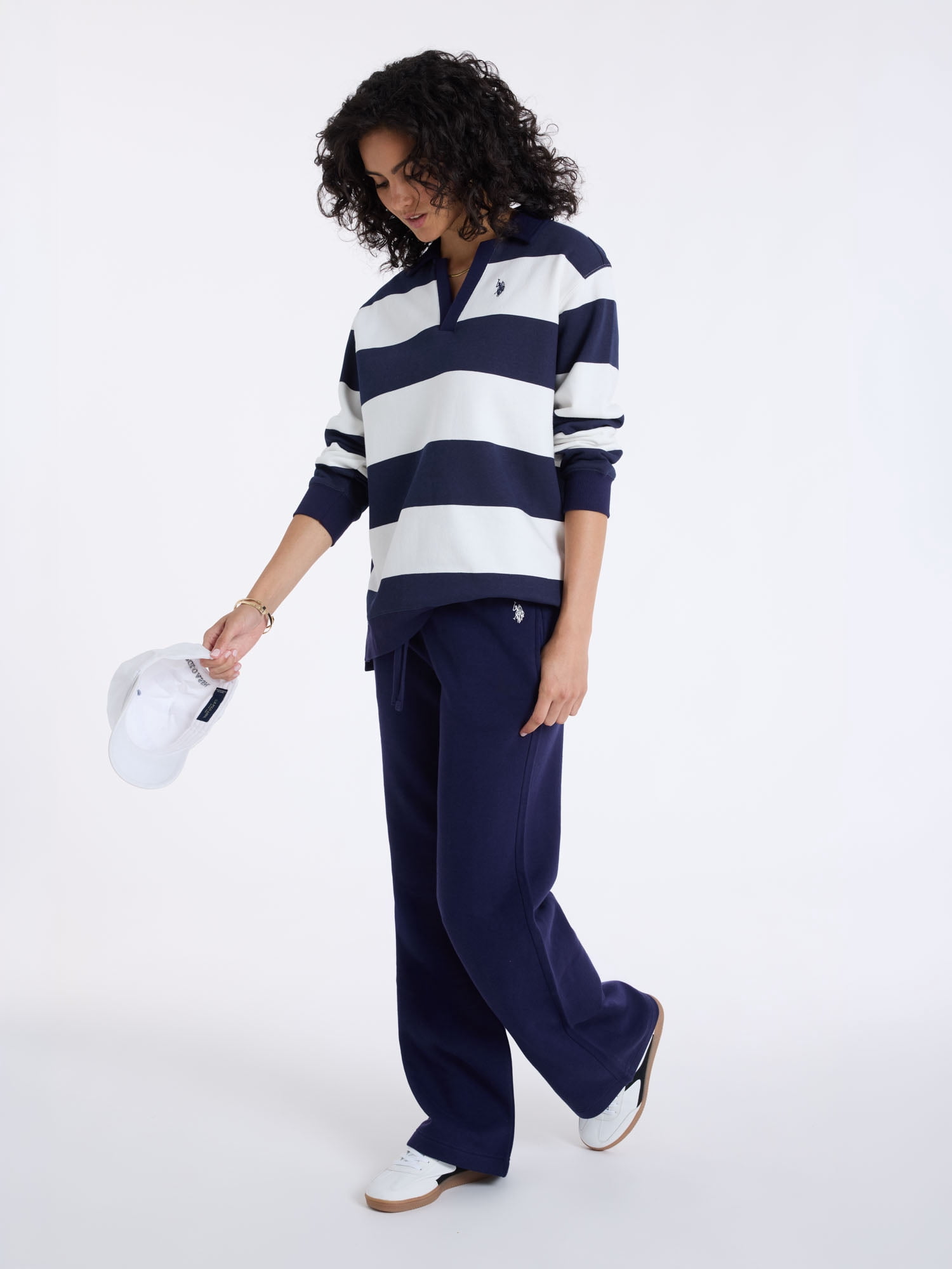 U.S. Polo Assn. Women's Fleece Rugby Henley Popover, Sizes XS-XL
