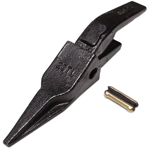 Titan Attachments 23TL Bucket Tiger Tooth Assembly w Weld On Shank Hensley T23 Flex Pin