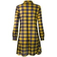 thumbnail image 3 of Doublju Women's Roll up Tab Sleeve Loose Fit Flared Plaid Shirts Dress With Plus Size, 3 of 4