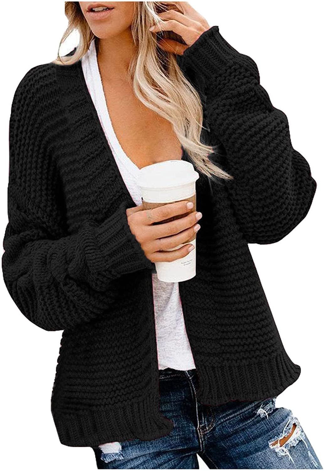 Women's Cardigans Lightweight Front Loose Chunky Sweater Cardigan Long  Sleeve Coat Outerwear Fall for 2022 - Walmart.com