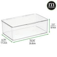 thumbnail image 3 of mDesign Plastic Bedroom Closet Storage Organizer Box, Hinged Lid, 2 Pack, Clear, 3 of 8