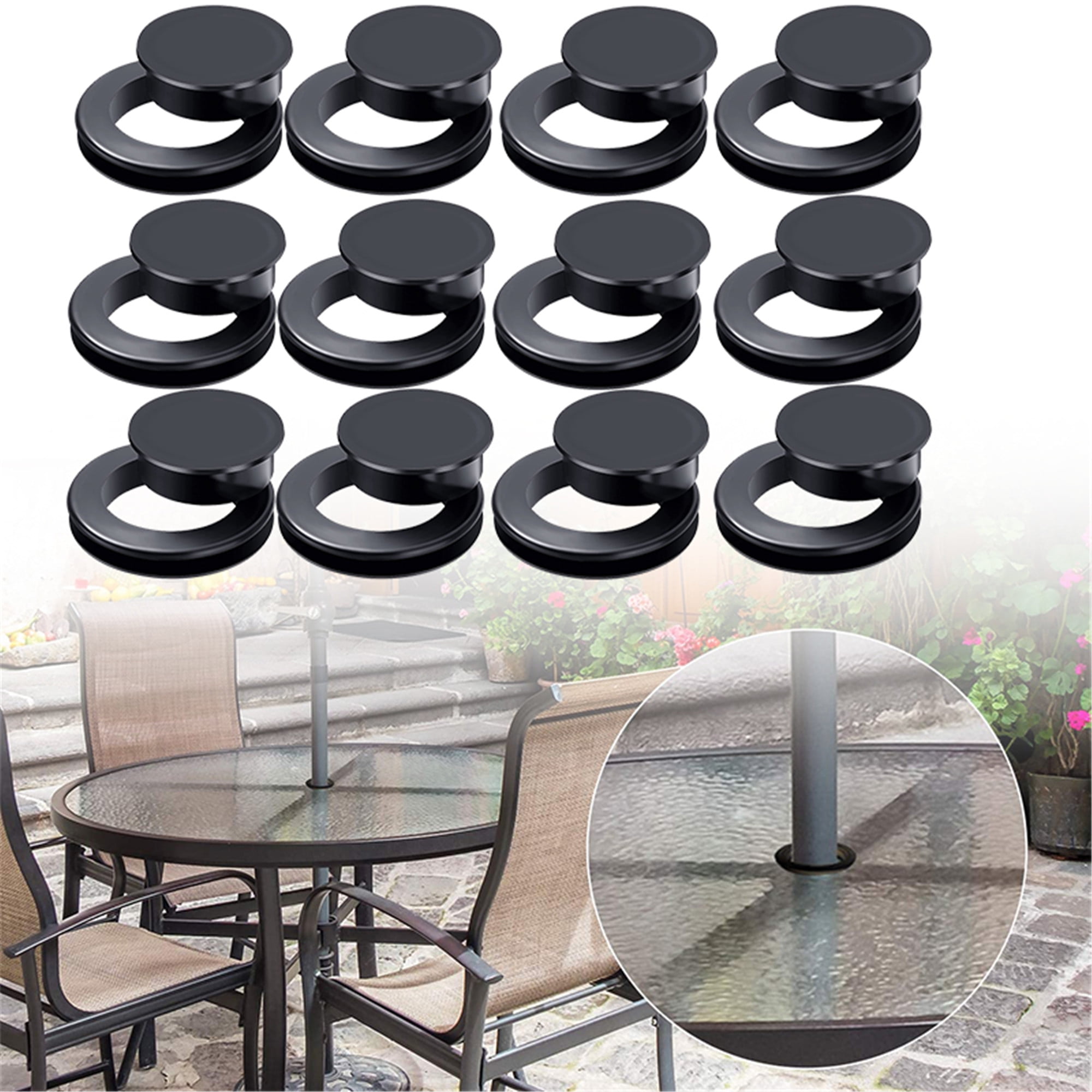Elbourn 12 Pieces Silicone Umbrella Hole Ring Plug Set for Glass