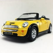 5" Kinsmart Mini Cooper S Convertible Diecast Model Toy Car 1:28 Yellow