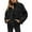 Black, variant on Women's Oversized Lightweight Down Coat Long Sleeve Zip Packable Short Puffer Jackets