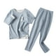 thumbnail image 1 of Odeerbi 4-16 Años Niño Niña Pijama Suave de Manga Larga Johns Conjunto de Ropa Interior Térmica Para Dormir Conjunto de Pijama, 1 of 4