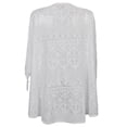 thumbnail image 4 of Vestido playero bohemio blanco con estampado floral y encaje con borlas para mujer L, 4 of 9