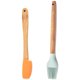 thumbnail image 1 of Juego de mini utensilios de silicona de 2 piezas con mangos de bambú, multicolor, 1 of 5