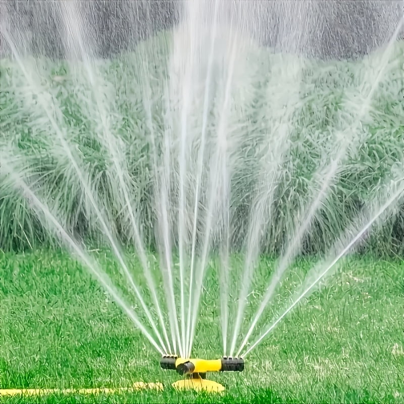 Automatic Rotating Lawn Sprinkler 360° - 3 Adjustable Arms for Multi-Angle Irrigation, Garden Lawn Roof Cooling Large Area Coverage