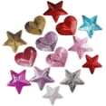 thumbnail image 5 of (paquete de 5) Plantillas de lentejuelas en forma de corazón con bordes bordados y pantalones de camiseta (dorados), 5 of 5
