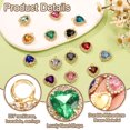 thumbnail image 3 of Uxcell 20 Pcs Rhinestone Heart Charm Crystal Heart Rhinestones Pendants Flat Back Craft Supplies for Jewelry Making Bracelet Necklace Earring Pendant DIY Accessories, Verde, 3 of 7