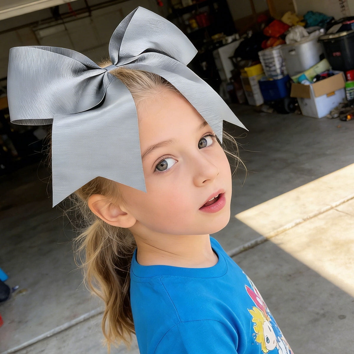 JoyBowie 24pcs 8inch Gray Satin Bows Hair Bows for Girls Suitable for Weddings Gift Wrapping Parties Sleek Gray Bows