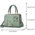 thumbnail image 5 of Womens Fashion Contrast Pu Leather Color Block Handbag Totes Satchel Shoulder Bag For Ladies Patchwork Handbags Purse, 5 of 5