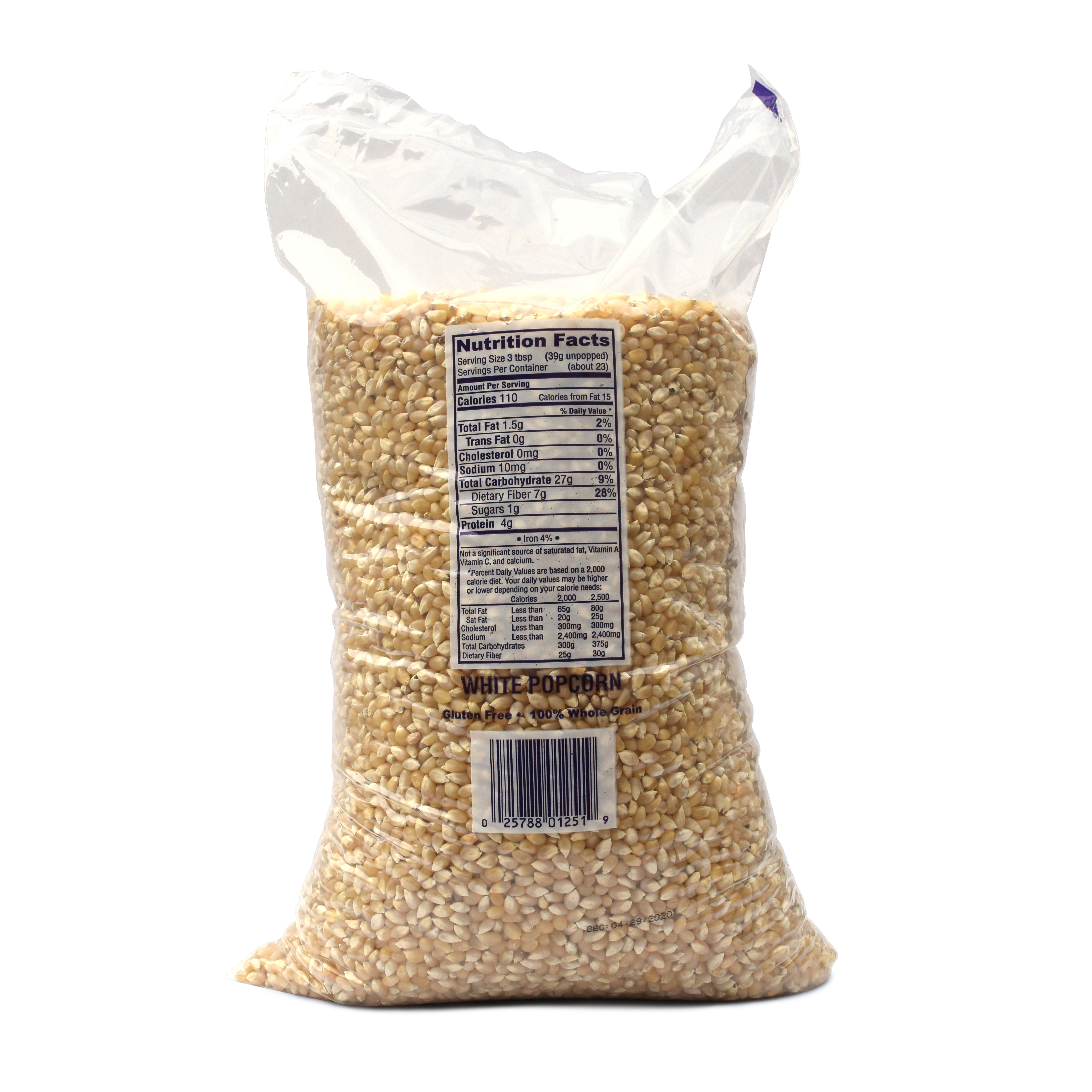 Snappy White Popcorn Kernels for Popping, Non-GMO Whole Grain, 12.5 lb Bulk Bag