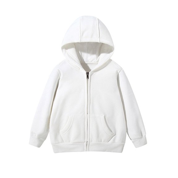 Curuila Child Girls Coat With Zipper Long Sleeve Solid Color Hooded Jacket For Girls Winter Warm Fashionable Outerwear Size 6-7 Years