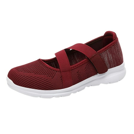 Blphud Formal Shoes Women Summer Shoes for Women 2024 Casual Shoes Summer Breathable Lightweight Flat Shoes Casual Women Shoes Slip on Soft Casual Shoes Womens Sneakers Red 40
