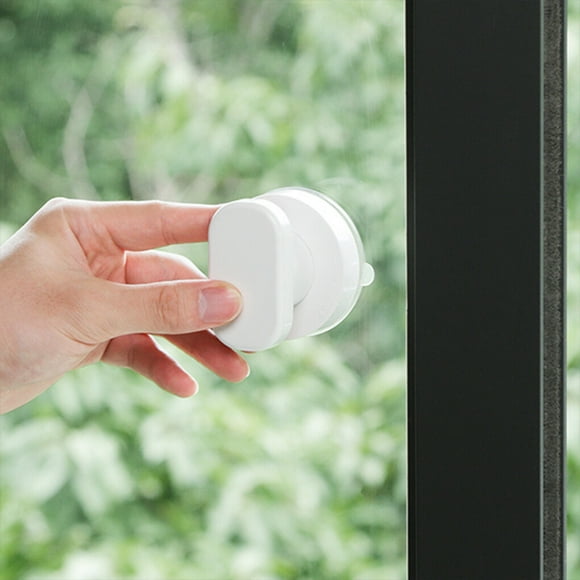 Tssuoun 2 Pack Suction Cup Handle Creative Sturdy Wear-resistant Door Knob Multipurpose Meaningful House Supply for Window Refrigerator White