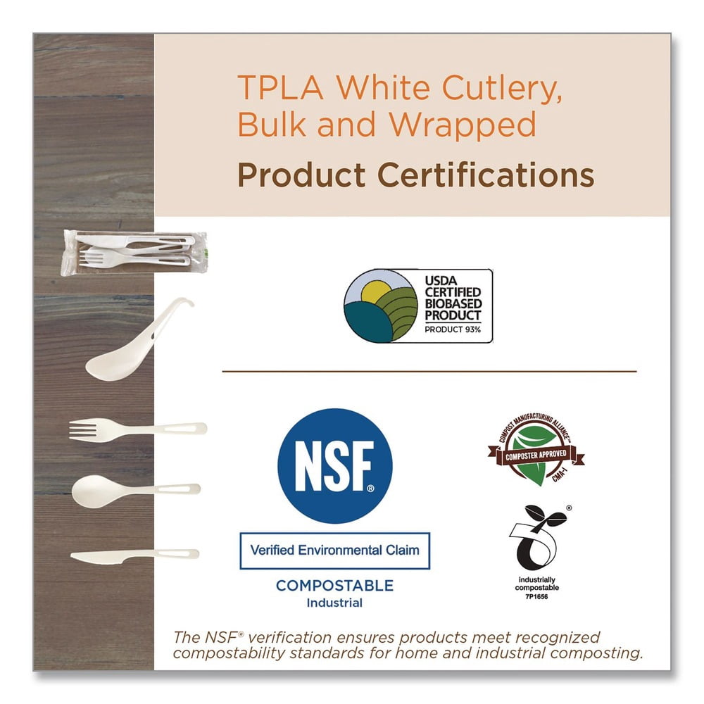 TPLA Compostable Cutlery Soup Spoon - White (1000/Carton)