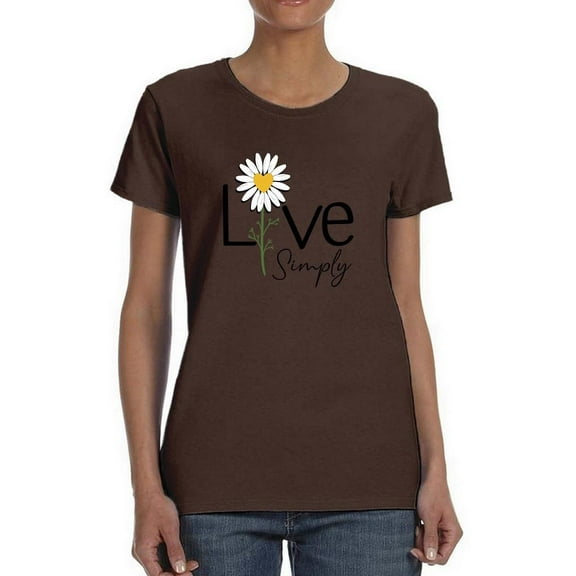 Live Simply Daisy T-Shirt Women -Image by Shutterstock, Female Medium