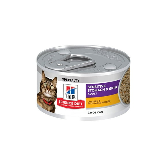 Hill's Science Diet Sensitive Stomach & Skin Chicken & Vegetable Wet Cat Food, 2.9oz Can 24pk