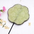 thumbnail image 1 of Butterfly Fan Imitation Flower Luo Shaped Fan Long And Short Handle Fan Hanfu Dance Retro Shooting Props Round Fan, 1 of 4