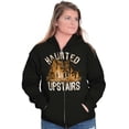 thumbnail image 5 of Haunted House Upstairs Halloween Zip Up Hoodie Men's Women's Brisco Brands S, 5 of 6