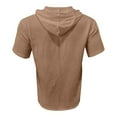 thumbnail image 4 of Yiaimeir Mens Summer Solid Color Pockets Cotton Linen Short Sleeve Shirt Tops,Size M-3XL, 4 of 5