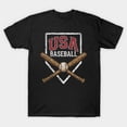 thumbnail image 1 of T-Shirt Unisexe de Sport Rétro Classique de Baseball Usa World, Tailles jusqu'à 3TG, 1 of 4