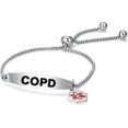 thumbnail image 1 of HSHDLDF Red Medical Alert ID Bracelet for Women Men Emergency First Aid Engraved Adjustable Stainless Steel Chain Bracelets, 1 of 6