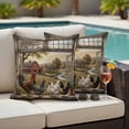 thumbnail image 5 of Farm Animals Pillow Covers 2 Pack Pastoral Landscape Farmhouse Rooster Hen Chicken Barn Pillowcase Waterproof Outdoor Throw Pillow Cover for Patio Garden Square Cushion 20”x20”, 5 of 9
