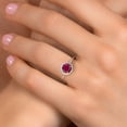 thumbnail image 4 of Gem Stone King 10K White Gold Red Created Ruby and Diamond Engagement Ring for Women (1.22 Cttw), 4 of 6