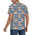 thumbnail image 2 of Zufioo Popcorn On Blue Lines Print Men's Baseball Short Sleeve, Moisture Wicking Button-Down Hip Hop Tee-Medium, 2 of 7