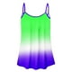 thumbnail image 3 of Karight Flowy Tank Tops for Women Spaghetti Strap Plus Size Trendy Contrast Binding Gradient Print Sleeveless Tunic Top, 3 of 4