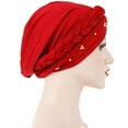 thumbnail image 3 of Bangcool Turban Bonnet Torsadé en Coton Couvre-Chef Chapeau de Nuit, 3 of 10